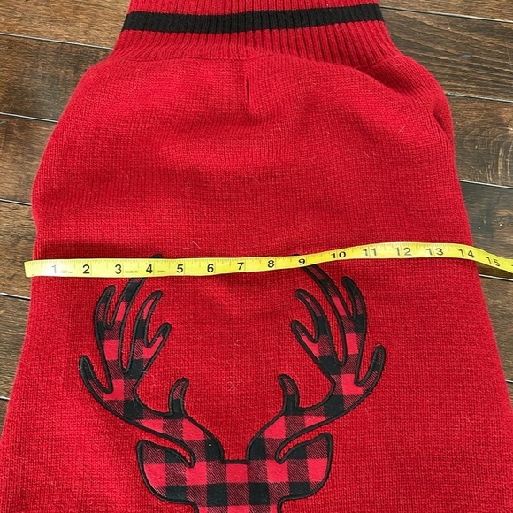 Telluride Dog Sweater Reindeer Elk Plaid Red Size XXL - Picture 7 of 10